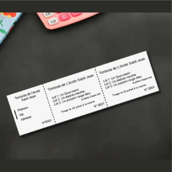 Tickets Noir & Blanc 2 souches