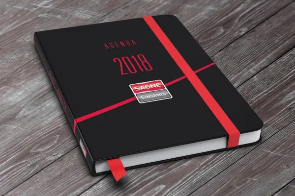 Agenda rembordé A5 dos carré collé