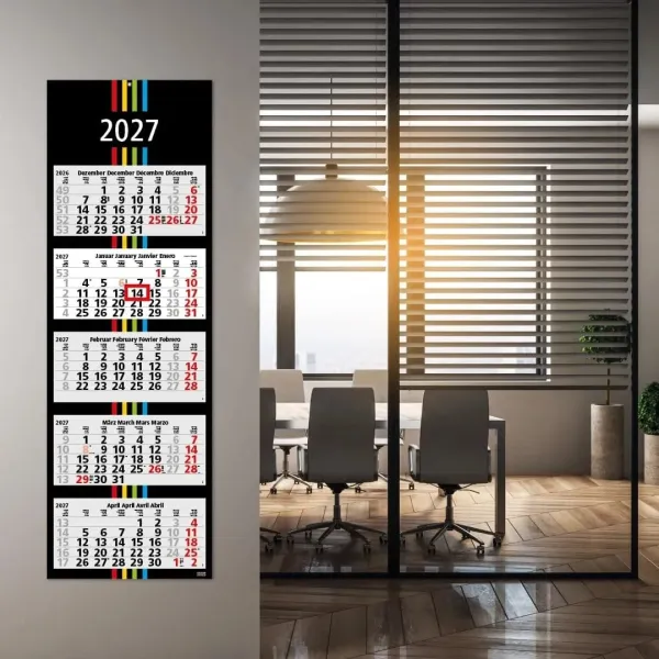 Calendrier Mural Triplex avec Curseur de Date