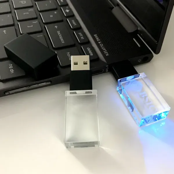 Clé USB en verre de cristal