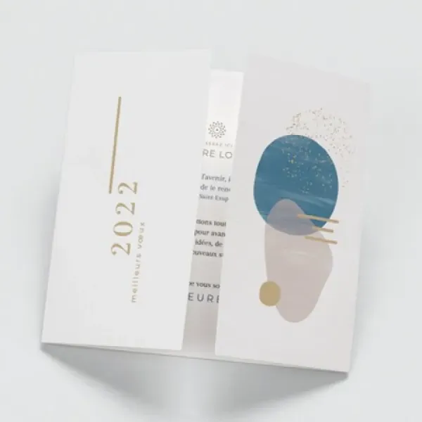 Carte de vœux 3 volets-plis fenêtre