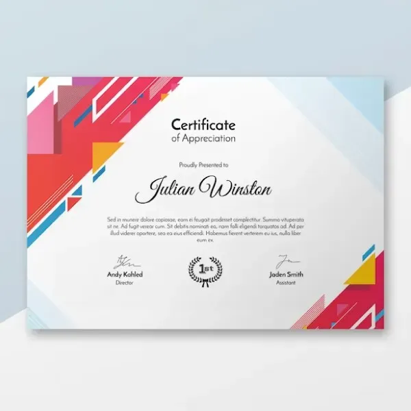 Certificat /Attestation de Format A4