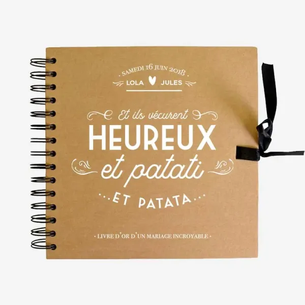 Livre d'or en kraft - Modèle "Spirale "-60 pages
