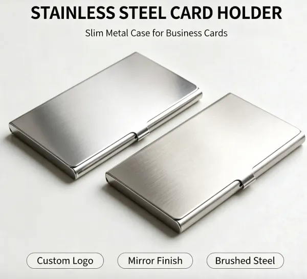 Porte-cartes en acier inoxydable de luxe