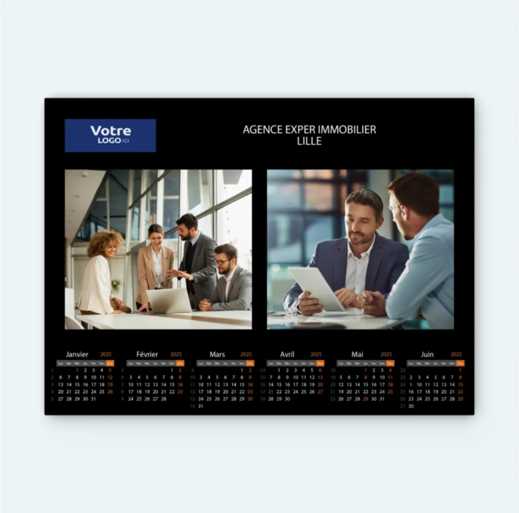 Impression Calendrier Bancaire A2-Contre collé - vue 2