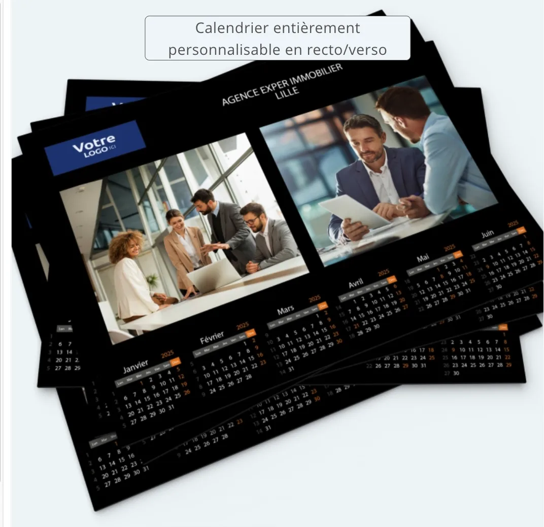 Impression Calendrier Bancaire A2-Contre collé - vue 3