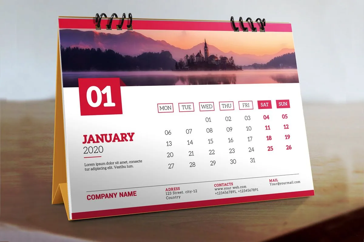 Calendrier chevalet (17x24 cm) 8 feuillets