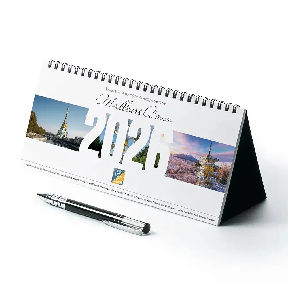 Calendrier chevalet horizontal (23x12 cm) personnalisé - vue 3