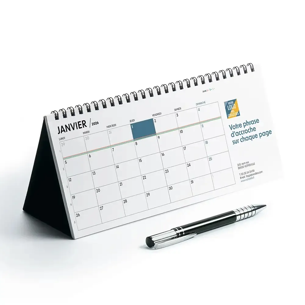 Calendrier chevalet horizontal (23x12 cm) personnalisé - vue 2