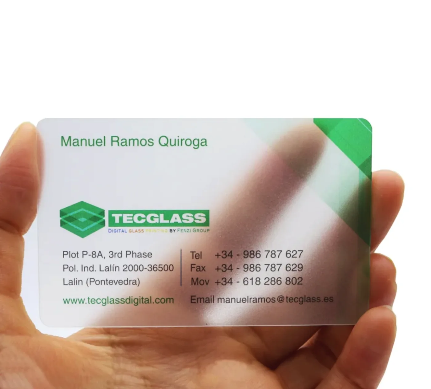 Impression Carte de visite PVC transparente - vue 3