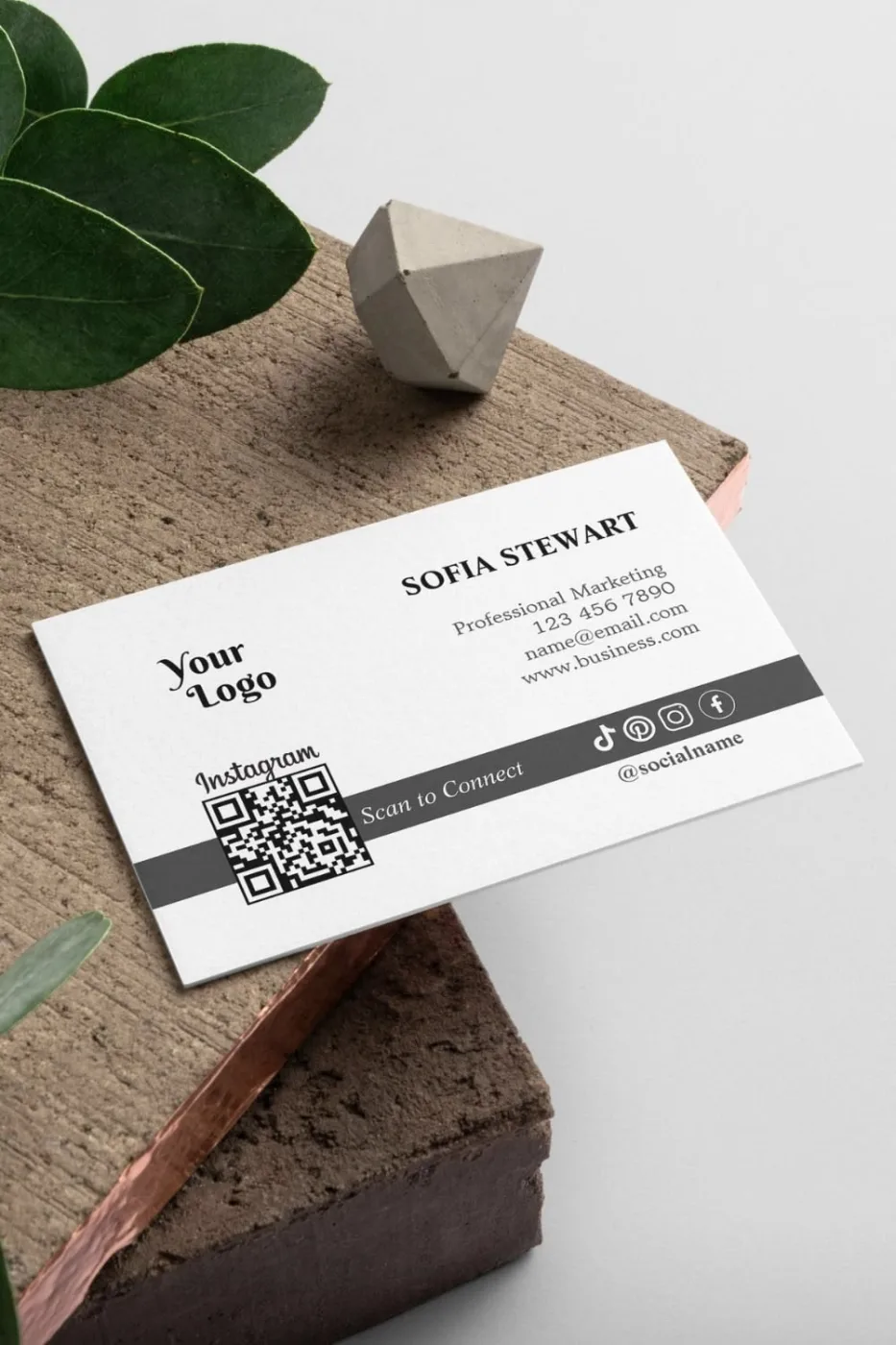 Impression Cartes de visite avec code QR - vue 3