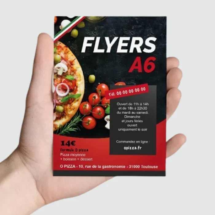 Impression flyers format A6 - vue 3