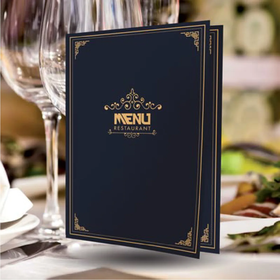 Menu dépliant A3 ouvert A4 fermé