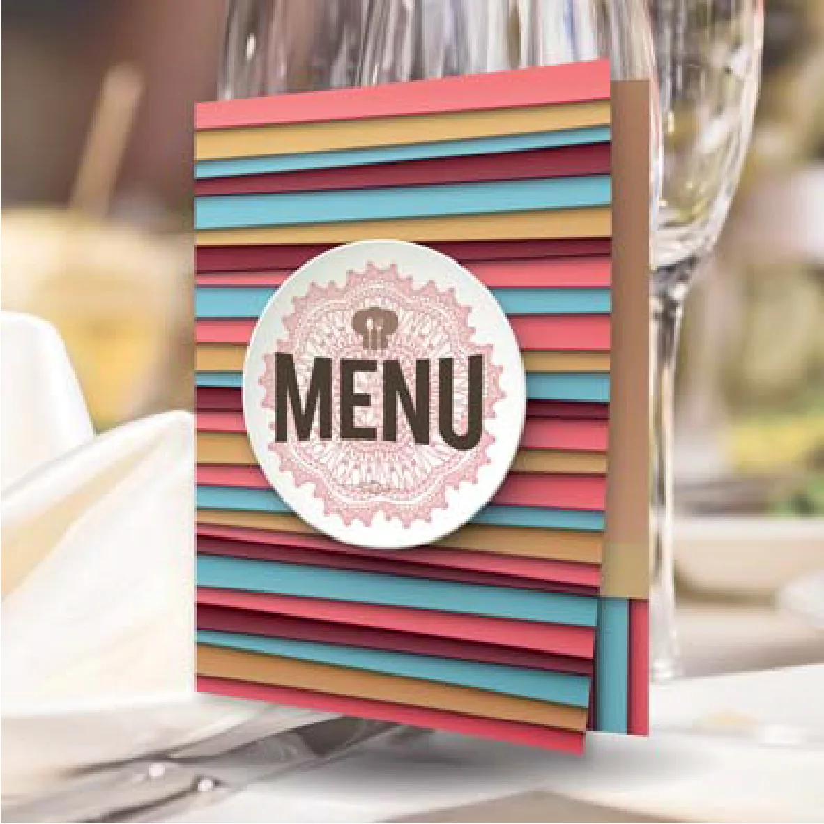 Menu dépliant A4 ouvert A5 fermé