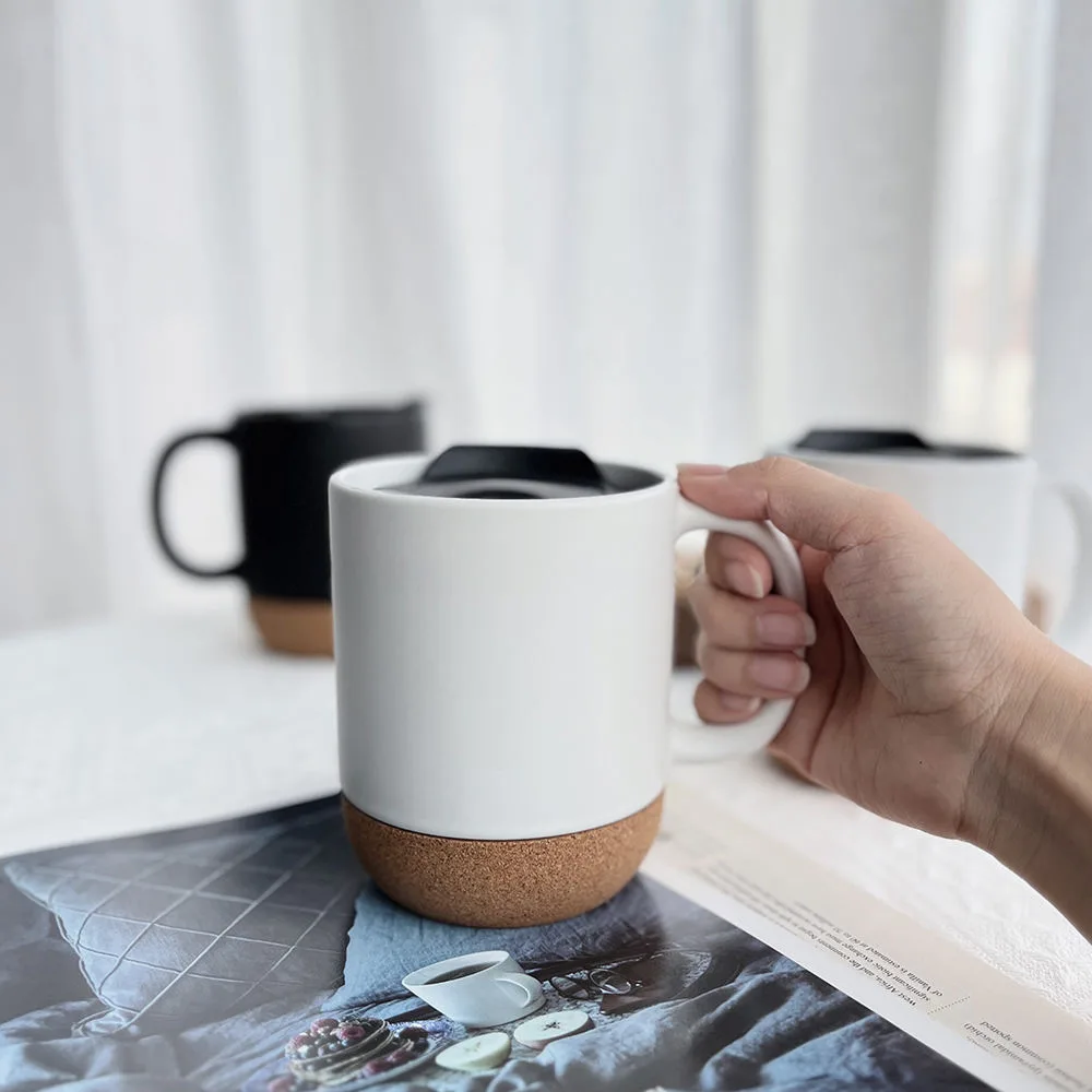 Tasse avec base en bois+ couvercle