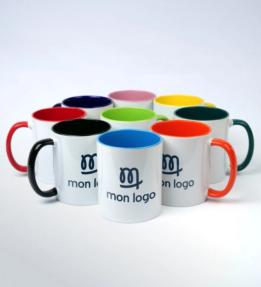 Tasse Bicolore avec Logo - vue 2